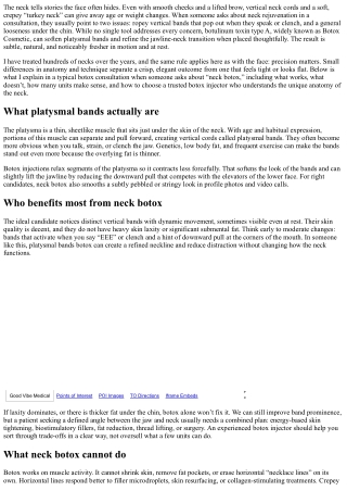 Botox for Neck Bands: Treating Platysmal Bands and Turkey Neck