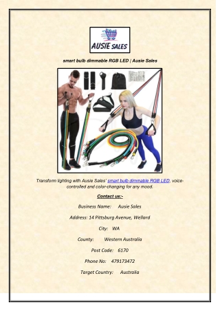 smart bulb dimmable RGB LED  Ausie Sales