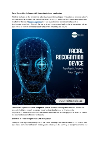 Facial Recognition Enhances UAE Border Control and Immigration