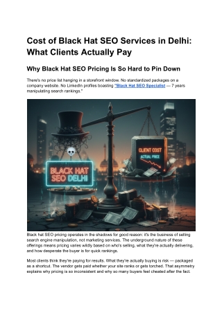 Cost of Black Hat SEO Services in Delhi: What Clients Actually Pay in 2026