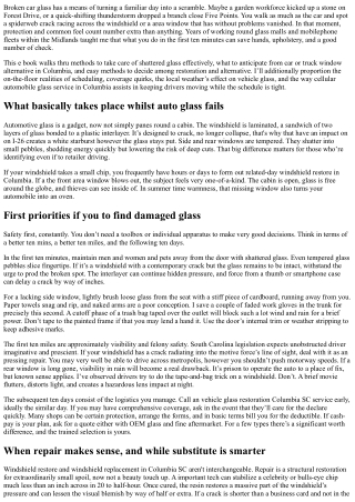 Car Window Replacement Columbia: Handling Shattered Glass Safely