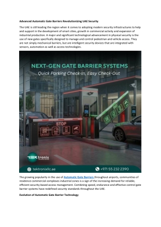 Advanced Automatic Gate Barriers Revolutionizing UAE Security