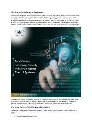 High-Security Access Control for Qatar Banks