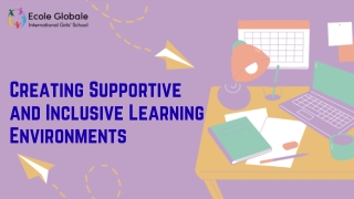 Creating Supportive and Inclusive Learning Environments