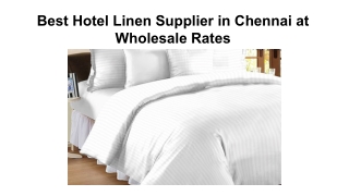 Best Hotel Linen Supplier in Chennai at Wholesale Rates