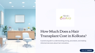 How Much Does a Hair Transplant Cost in Kolkata? A Practical Guide
