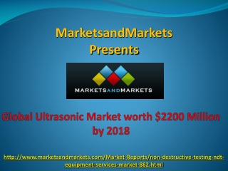 World Ultrasonic Market worth $2200 Million by 2018