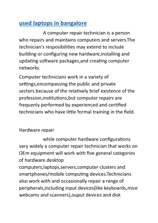 used laptops in bangalore