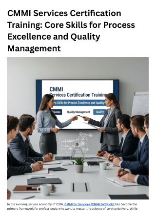 CMMI Services Certification Training Core Skills for Process Excellence and Quality Management (1)