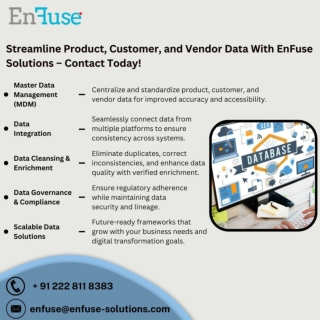 Streamline Product, Customer, and Vendor Data With EnFuse Solutions