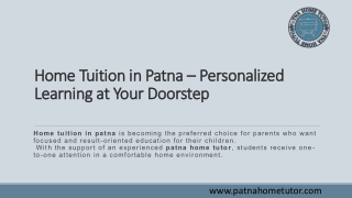 Home tuition in Patna | Private tuition near me