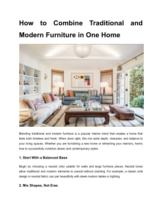 How to Combine Traditional and Modern Furniture in One Home (1)