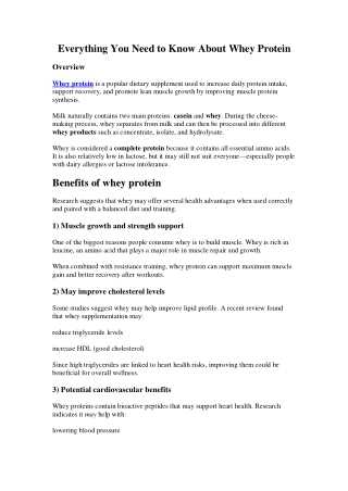 Everything You Need to Know About Whey Protein