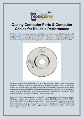 Quality Computer Parts & Computer Cables for Reliable Performance