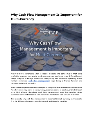 Why Cash Flow Management Is Important for Multi-Currency