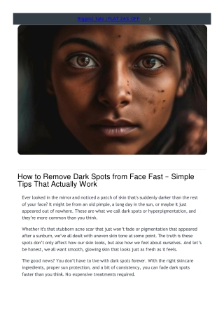 Dark Spots Solution Recommended By Dermatologists