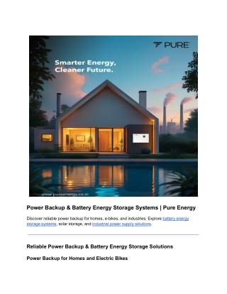 Reliable Power Backup for Homes and Businesses | Long-Lasting Battery Solutions