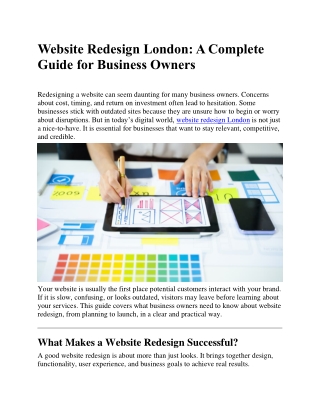 Website Redesign London, A Complete Guide for Business Owners