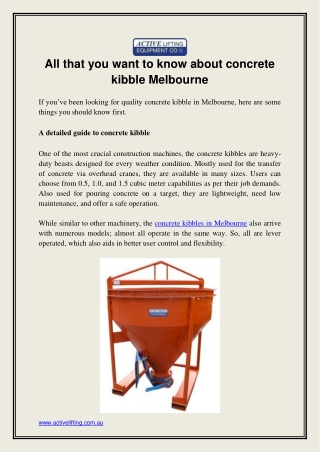 All that you want to know about concrete kibble Melbourne