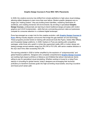 Graphic Design Courses In Pune with placement