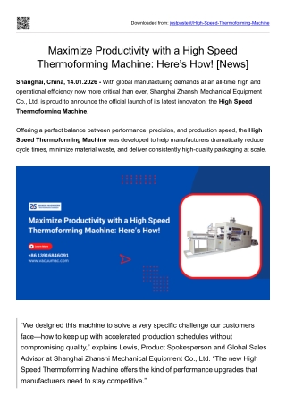 Maximize Productivity with a High Speed Thermoforming Machine: Here’s How!