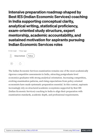 Best IES (Indian Economic Services) coaching in India