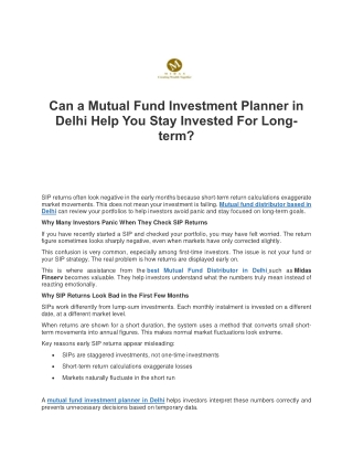 Can a Mutual Fund Investment Planner in Delhi Help You Stay Invested For Long-term (1)
