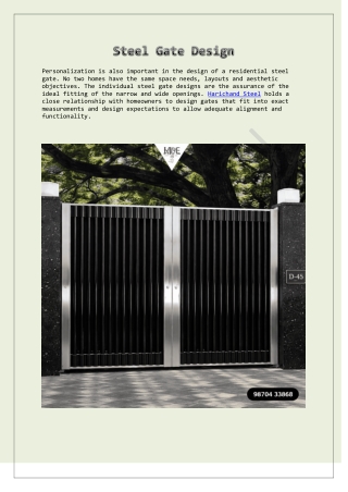 Steel Gate Design