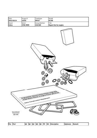 Volvo EC200 Excavator Parts Catalogue Manual Instant Download (SN 2760 and up)