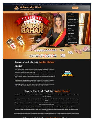 Andar Bahar – Informational Guide & Overview