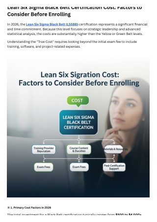 Lean Six Sigma Black Belt Certification Cost: Factors to Consider Before Enroll