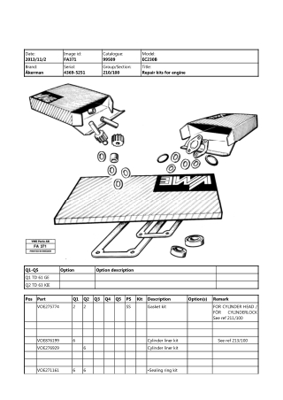 Volvo EC230B AKERMAN Excavator Parts Catalogue Manual Instant Download (SN 4369-5251)