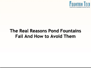 The Real Reasons Pond Fountains Fail And How to Avoid Them