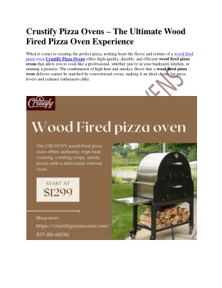 wood fired pizza oven