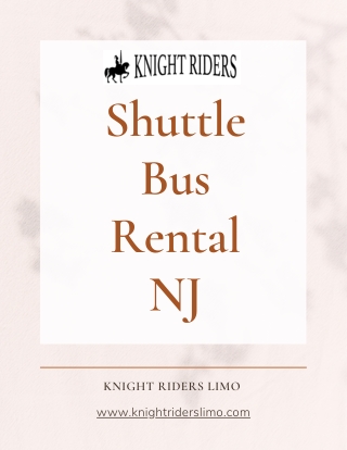 Get Shuttle Bus Rental NJ for Airport & Group Travel