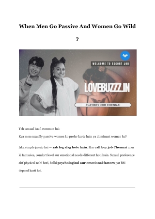 Do Men Prefer Sexually Passive or Dominant Women