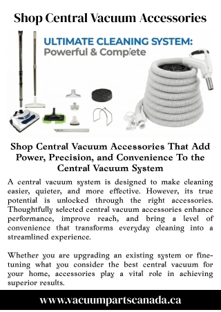Central Vacuum Accessories for Deep and Surface Cleaning
