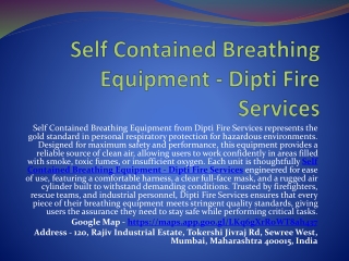 Self Contained Breathing Apparatus Scba - Dipti Fire Services