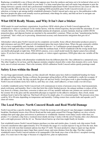 OEM Auto Glass in North Concord: Factory-Quality Windshield Replacement