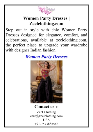Women Party Dresses | Zeelclothing.com