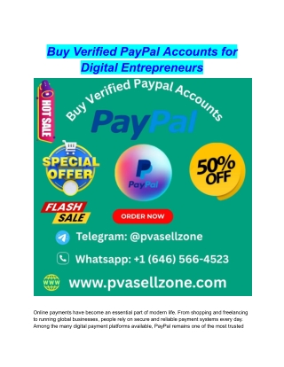 Buy Verified PayPal Accounts for Digital Entrepreneurs
