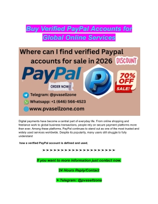 Buy Verified PayPal Accounts for Global Online Services