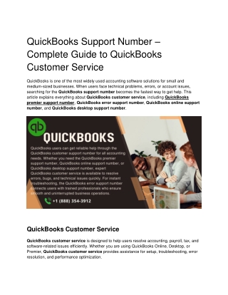 QuickBooks Support Number – 24/7 Customer Service Help