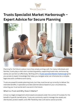 Trusts Specialist Market Harborough – Expert Advice for Secure Planning