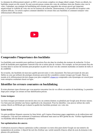 Récupérer son référencement après une erreur de backlinking est possible !