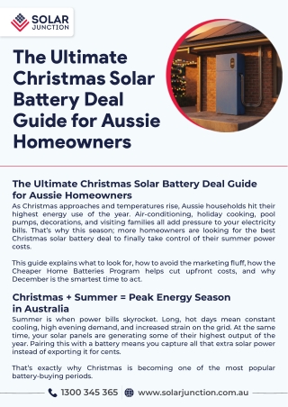 The Ultimate Christmas Solar Battery Deal Guide for Aussie Homeowners