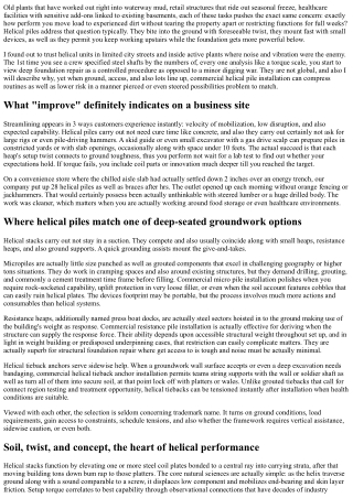 Exactly How Commercial Helical Piles Streamline Deep Foundation Repair