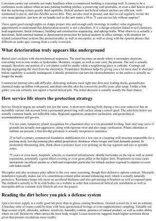 Deterioration Protection for Helical Anchors in Commercial Applications