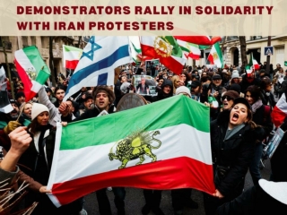 Demonstrators Rally in Solidarity with Iran Protesters