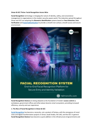 Oman & GCC Thrive - Facial Recognition Access Wins